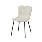 Linen look diamond-quilted dining chair in cream for residential dining room, DC-1060-C