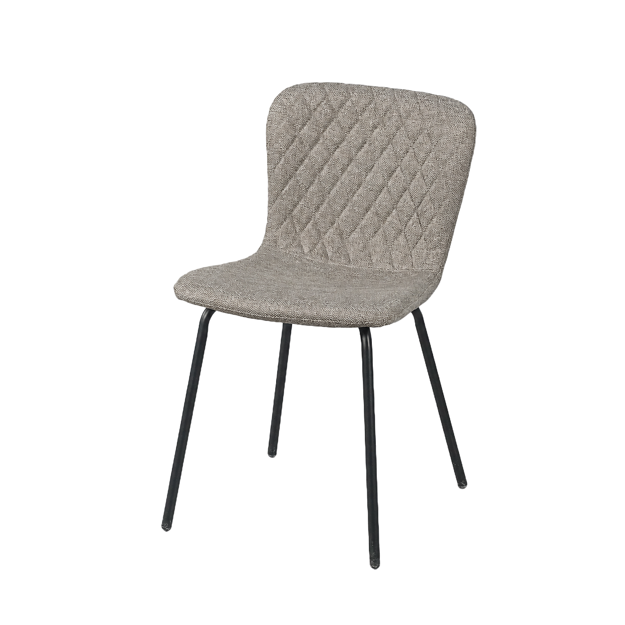 Linen look diamond-quilted dining chair in taupe for boutique hospitality project, DC-1060-C 