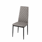 Ash Grey high-back dining chair with black powder-coated steel frame — DC-2017-1
