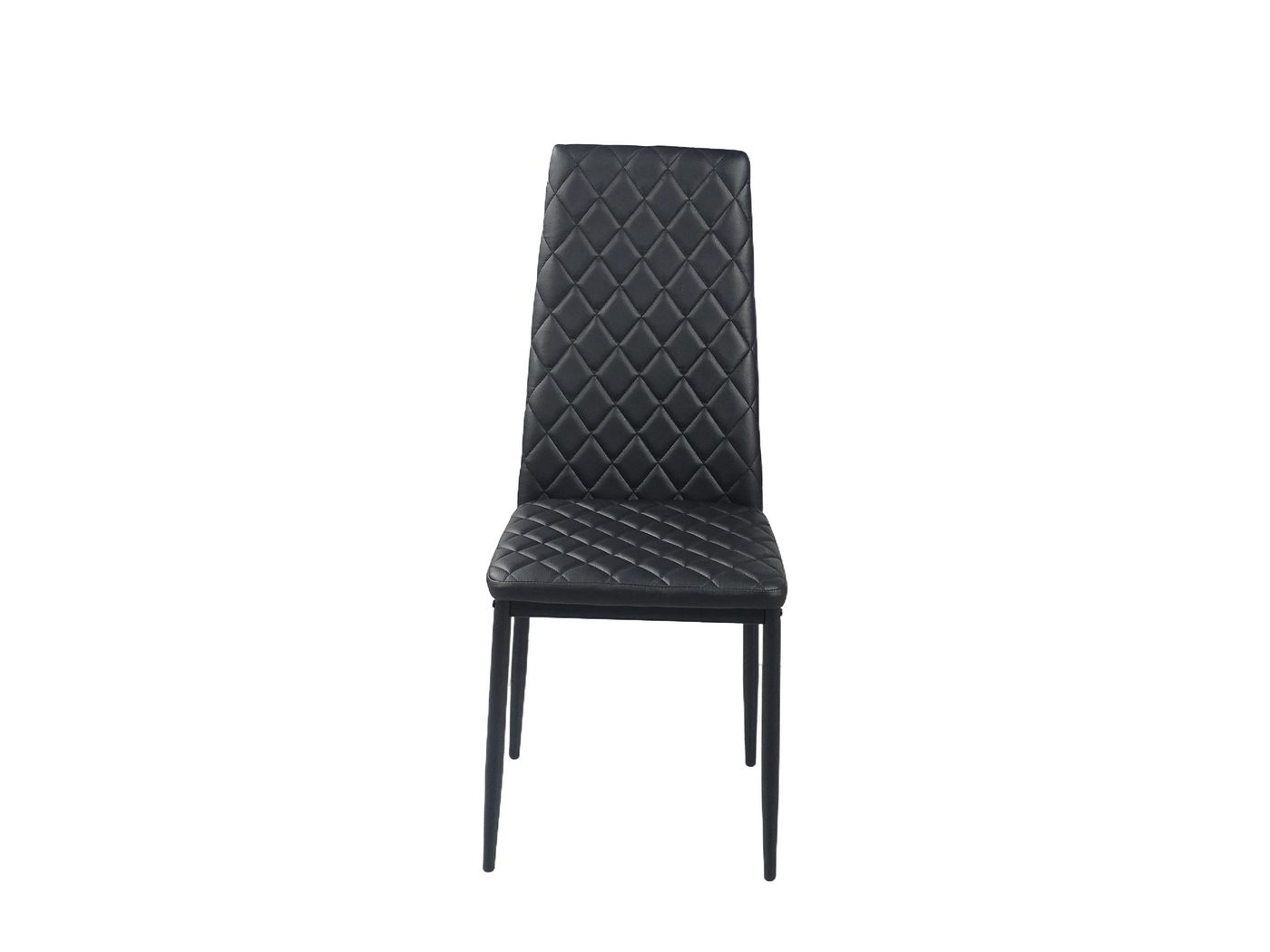 Diamond-Quilted Faux Leather Dining Chair (DC-2017-1) — Front View — GEYA DC-2017-1