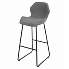 Diamond-quilted nubuck-look PU bar stool in Graphite Grey, GEYA Seating BC-05-750
