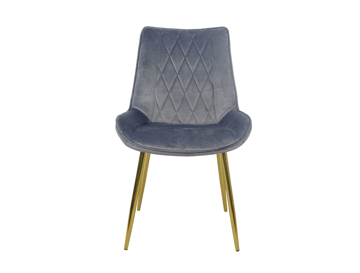 Diamond-Quilted Upholstered Dining Chair, front view, Steel Blue (DC-1819)- GEYA Seating