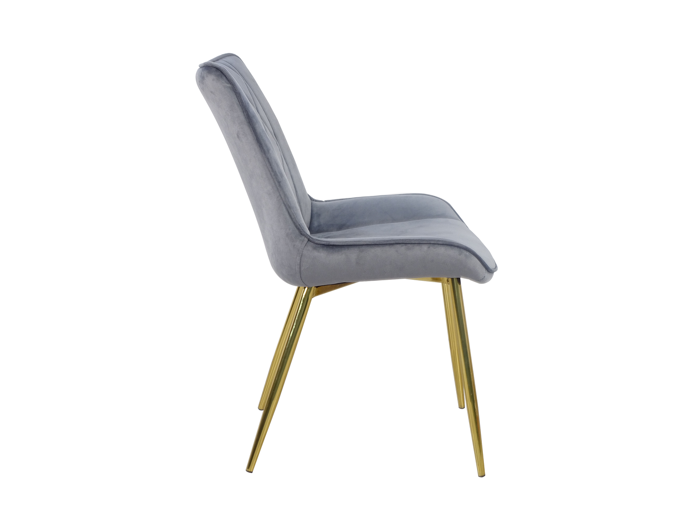 Diamond-Quilted Upholstered Dining Chair, side view, Steel Blue (DC-1819)- GEYA Seating