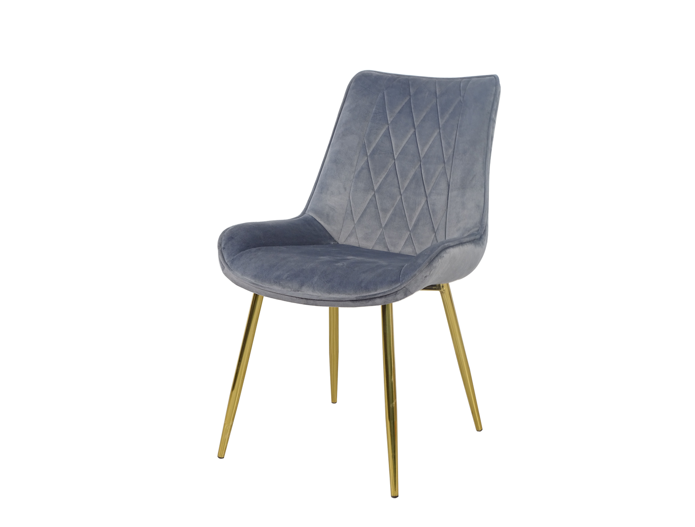 Diamond-Quilted Upholstered Dining Chair, three-quarter view, Steel Blue (DC-1819)- GEYA Seating