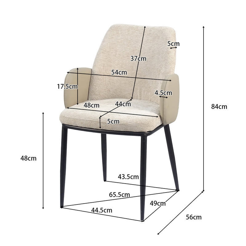 Wrap-shell upholstered dining armchair oat dimensions seat height 480mm depth 440mm overall height 840mm, KD export specification, DC-3117