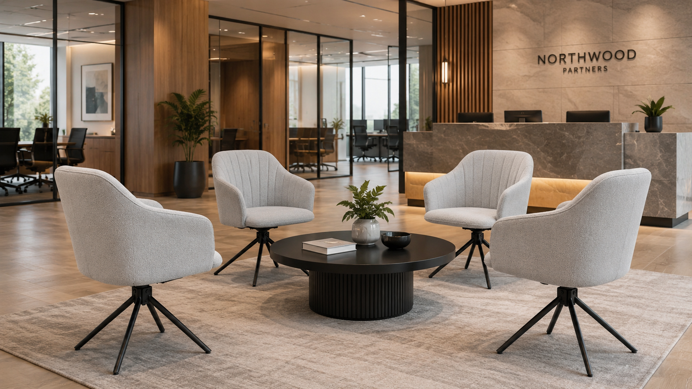 Mélange woven swivel work chair executive office reception area contract seating DC-5002