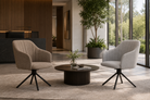 Soft Light Grey mélange woven swivel chair executive desk office scene DC-5002
