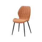 Faceted upholstered dining chair in orange fabric for restaurant dining tables, DC-3071