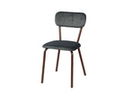 Dark grey floating pillow-back velvet dining chair with brown metal tube legs — GEYA Seating DC-3261-A