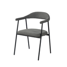 Fluid Arc Dining Chair in warm medium grey EZ3077 fabric, featuring an open frame structure, continuous upholstered arc, and lightweight profile for dining and contract interiors, model DC-3252