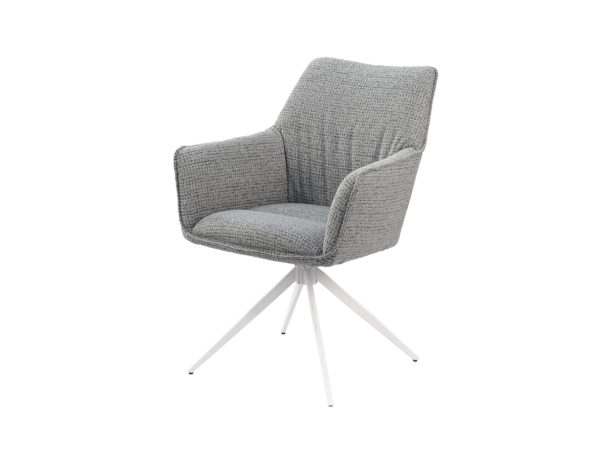 Front 45 degree view of Wraparound Upholstered Swivel Armchair in Ash Grey (DC-5050)- GEYA Seating