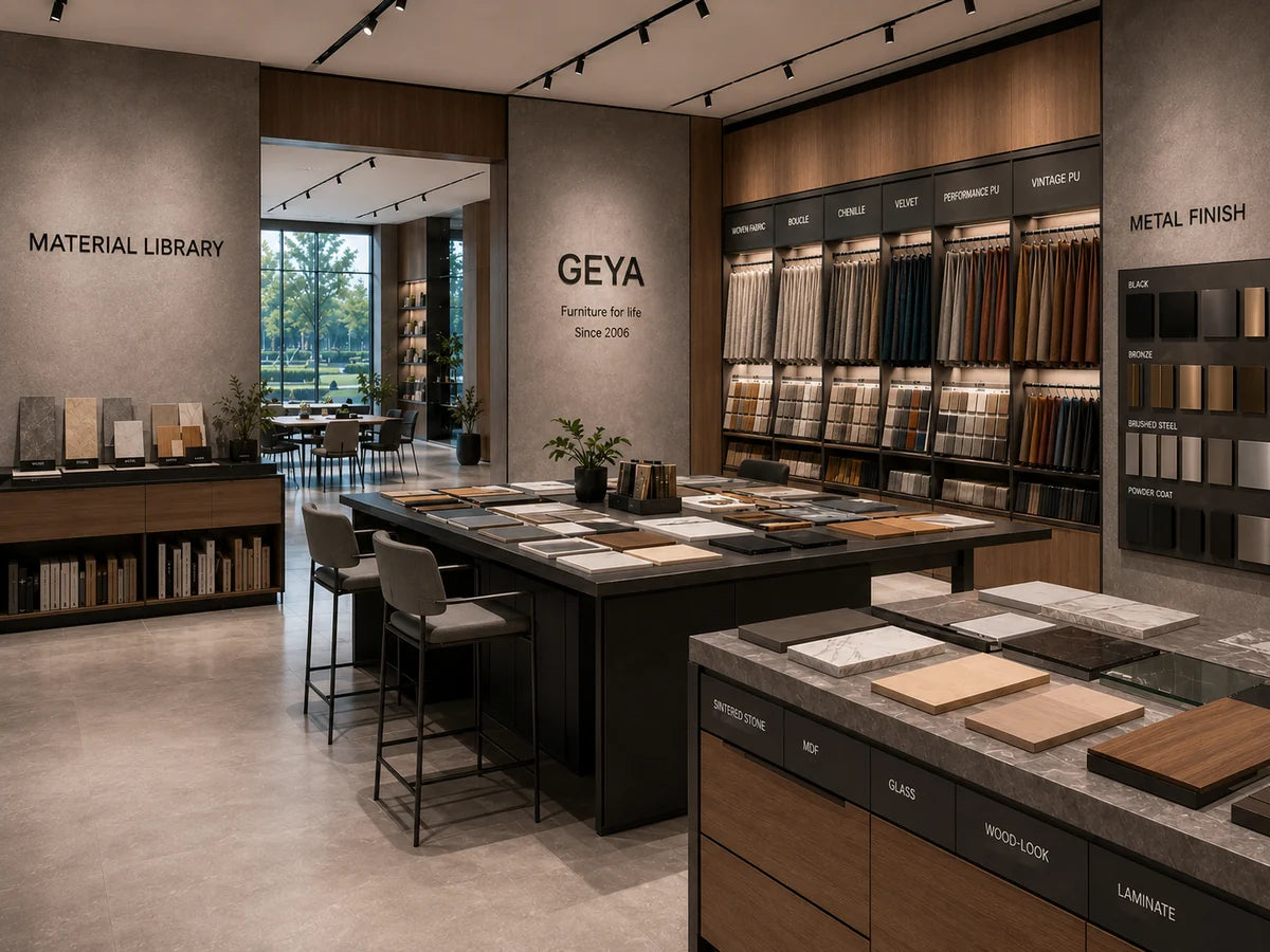 Chair prototype review and sample confirmation at GEYA Seating