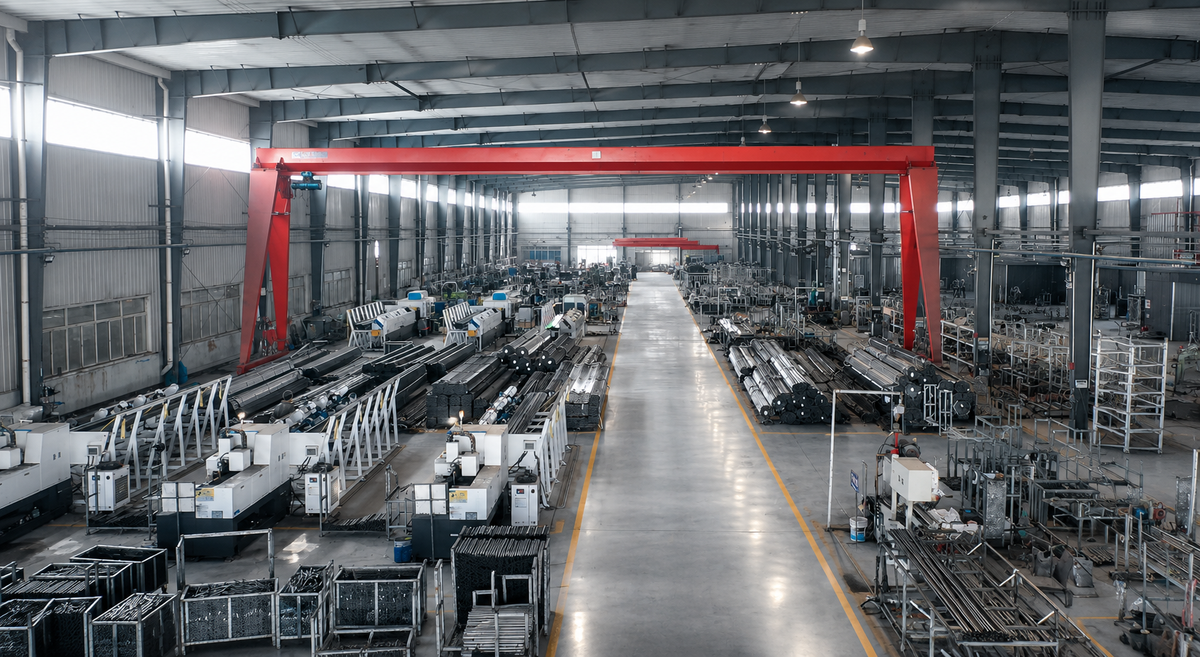 Metal frame processing workshop for GEYA seating and steel base table production
