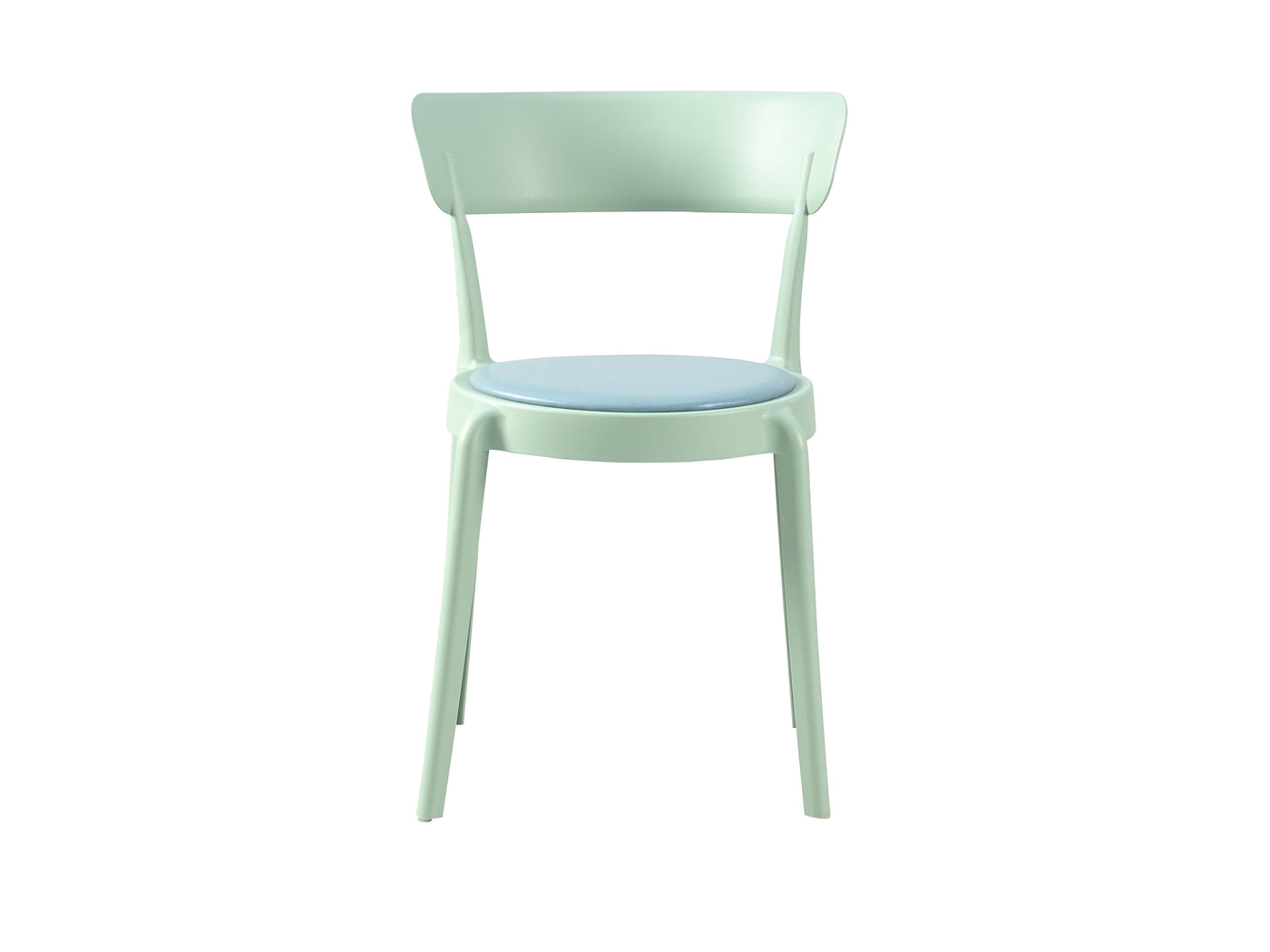 Stackable Polypropylene Side Chair with Seat Pad (PC-72-1) — Front View  — GEYA DC-72-1
