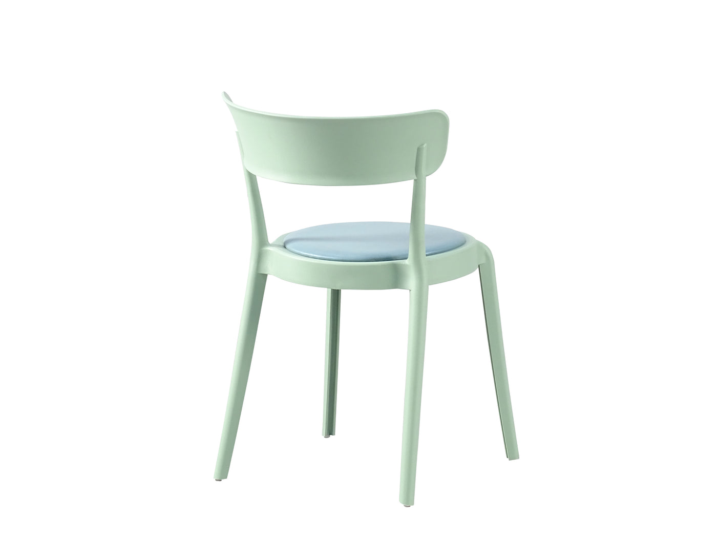 Stackable Polypropylene Side Chair with Seat Pad (PC-72-1) — Rear View — GEYA DC-72-1