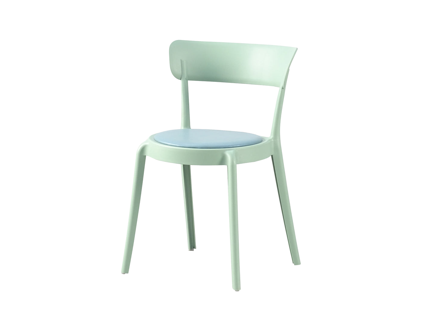 Stackable Polypropylene Side Chair with Seat Pad (PC-72-1) — Three-Quarter View — GEYA DC-72-1