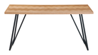 Herringbone oak veneer dining table with trapezoid steel legs for contract dining, GEYA Seating T-103