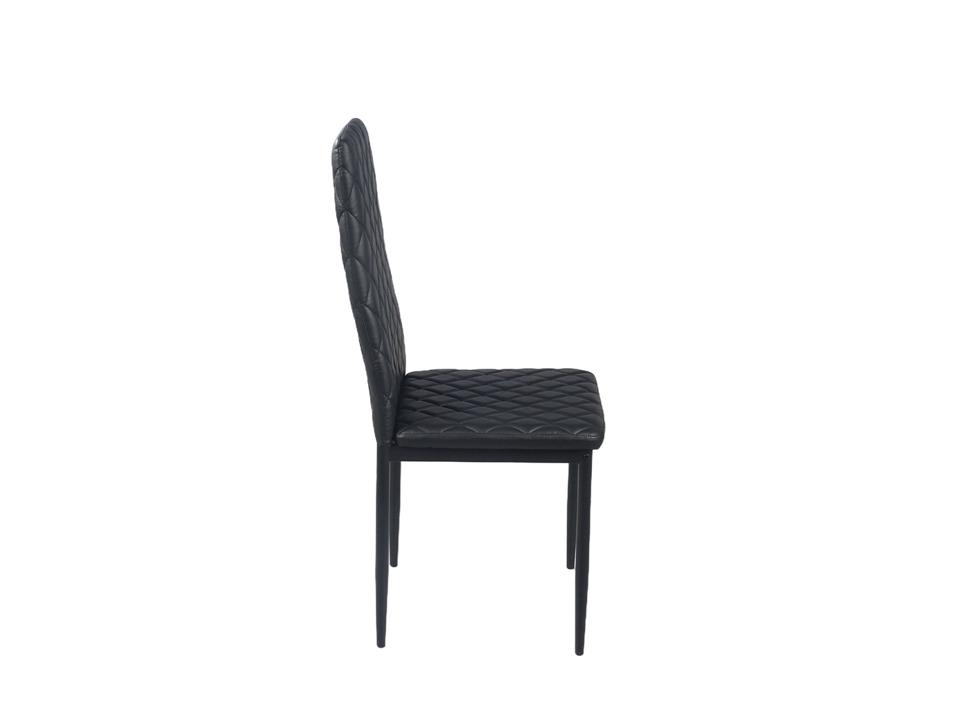 Diamond-Quilted Faux Leather Dining Chair (DC-2017-1) — Side View — GEYA DC-2017-1