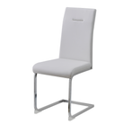 High-back PU meeting chair with slim armless profile and electroplated rectangular steel frame in Chalk White, DC-3037