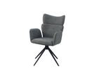 High-Back Wing Armchair with Swivel Base in Charcoal Grey — DC-5066