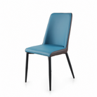 High-Back Upholstered Dining Chair in Ocean Blue with slim black legs, DC-1545