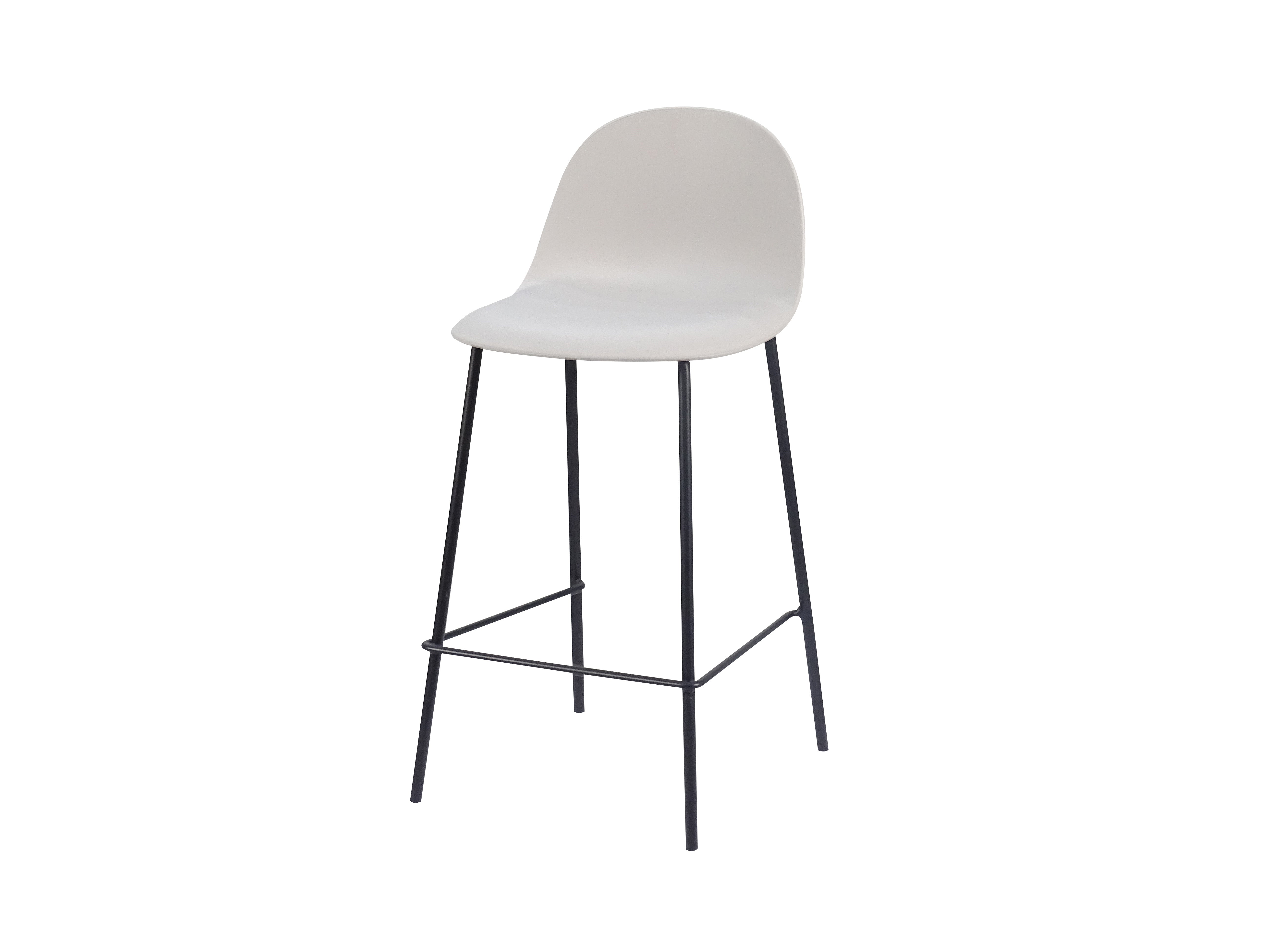 Low-Back Polypropylene Bar Stool – Light Grey – PC-108
