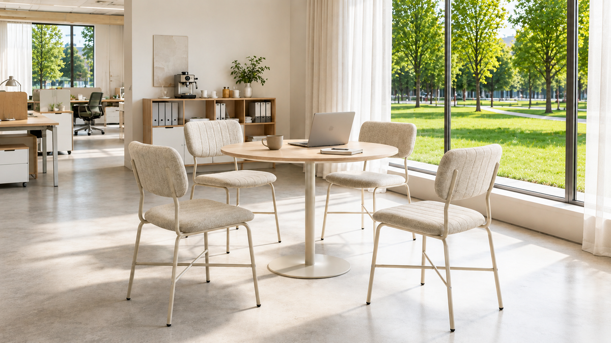 Light Office Café Corner with Upholstered Chairs with [