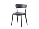 Matte black stackable PP café side chair PC-72