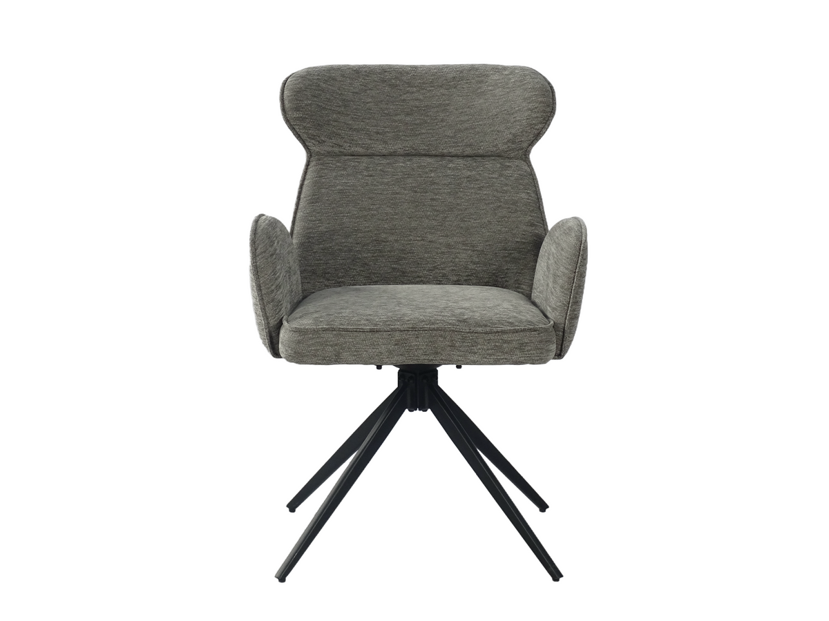 Mélange woven wingback swivel conference armchair DC-5072 front view, pinch-edge upholstery detail and high-back silhouette by GEYA Seating.