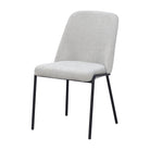 Light grey minimalist padded dining chair with tailored seams for contemporary interiors DC-3070