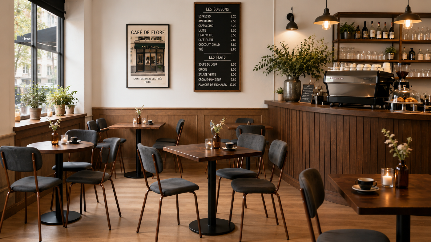  Sculpted Back Dining Chair — Bistro Interior with [