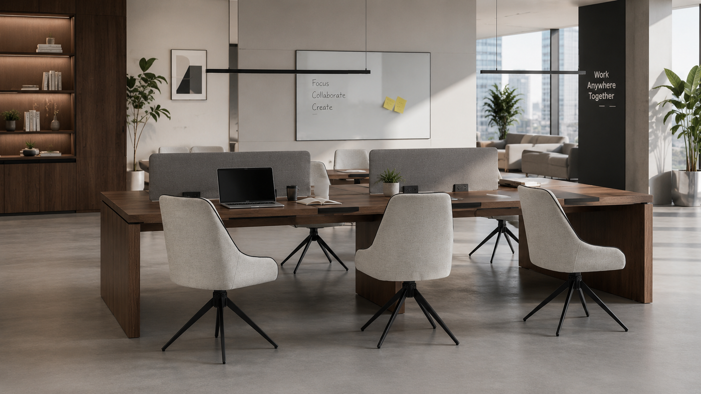 Flexible Task Chairs for Hot-Desk Workstations with [