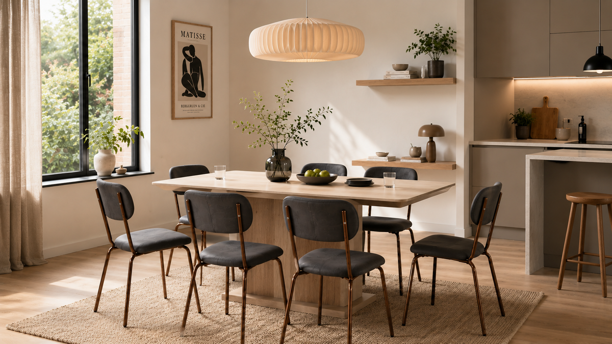  Sculpted Back Dining Chair — Open-Plan Kitchen Dining with [