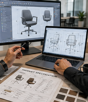 OEM ODM digital furniture design communication with CAD chair drawings