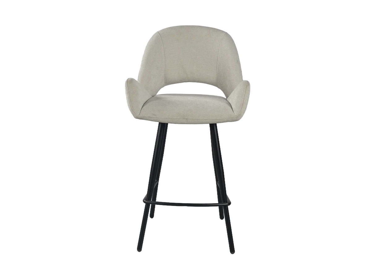 Front view open-back bar stool showing flared wing-arms and integrated footrest, GEYA Seating BC-179-750