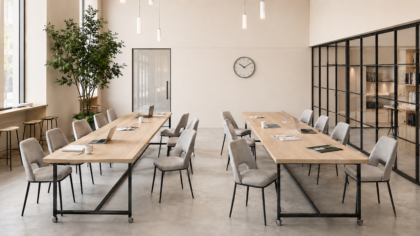 Open-Back Upholstered Dining Chair for Contract & Meeting Spaces — Warm Grey with [