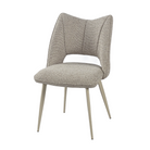 Mélange woven open-back winged dining chair in pebble, contract and hospitality dining seating with powder-coated steel legs — DC-3208