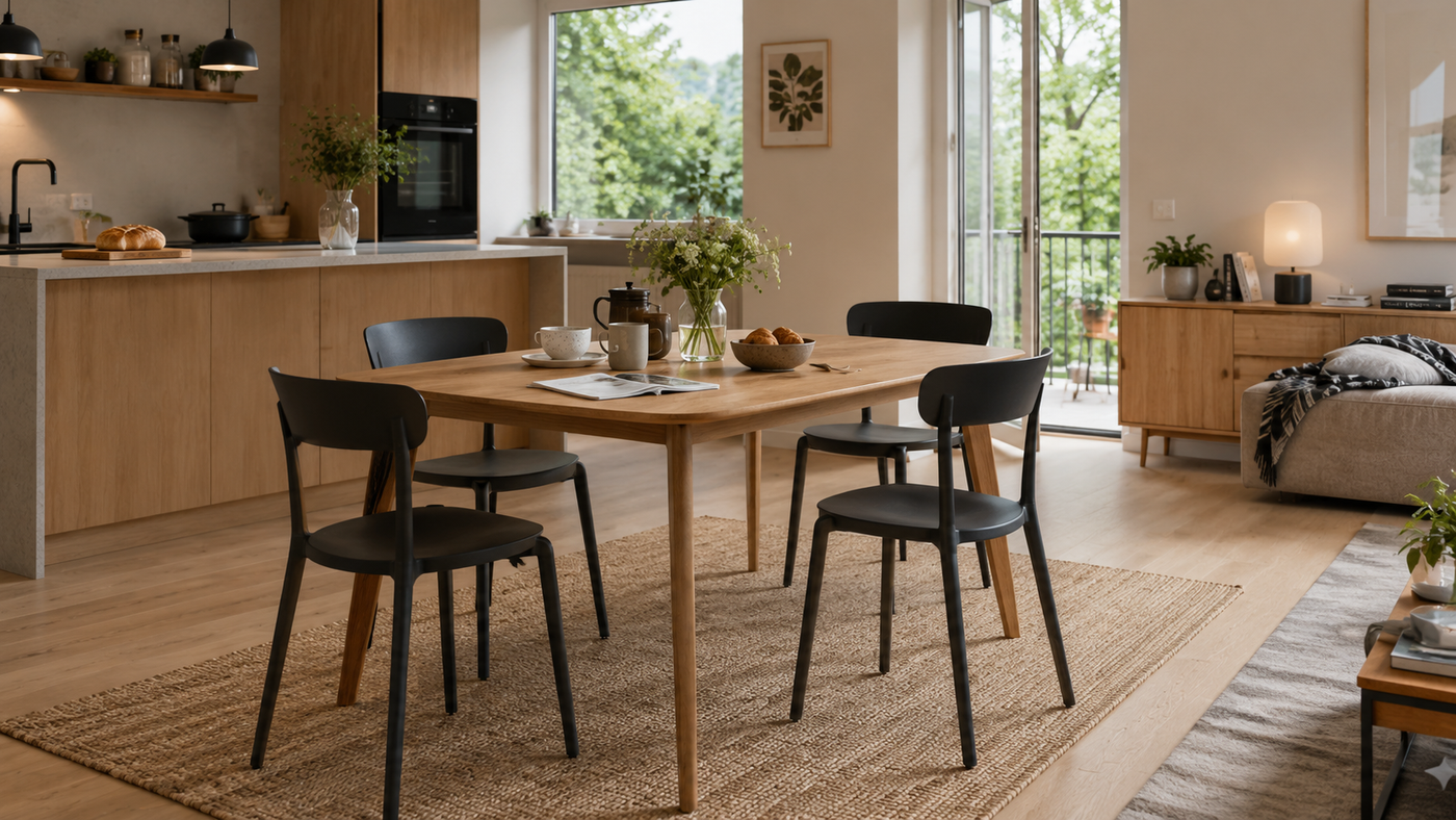 Everyday Apartment Dining with Lightweight PP Chairs with [