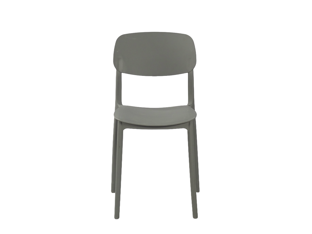 Open visual break between backrest and seat on grey polypropylene chair, GEYA Seating PC-133