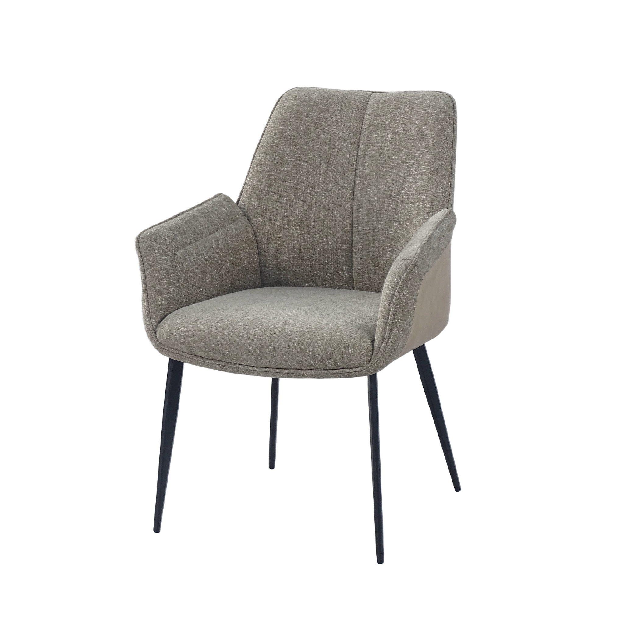 Mélange woven patchwork dining armchair in taupe for boutique restaurant and hospitality interior — DC-3207