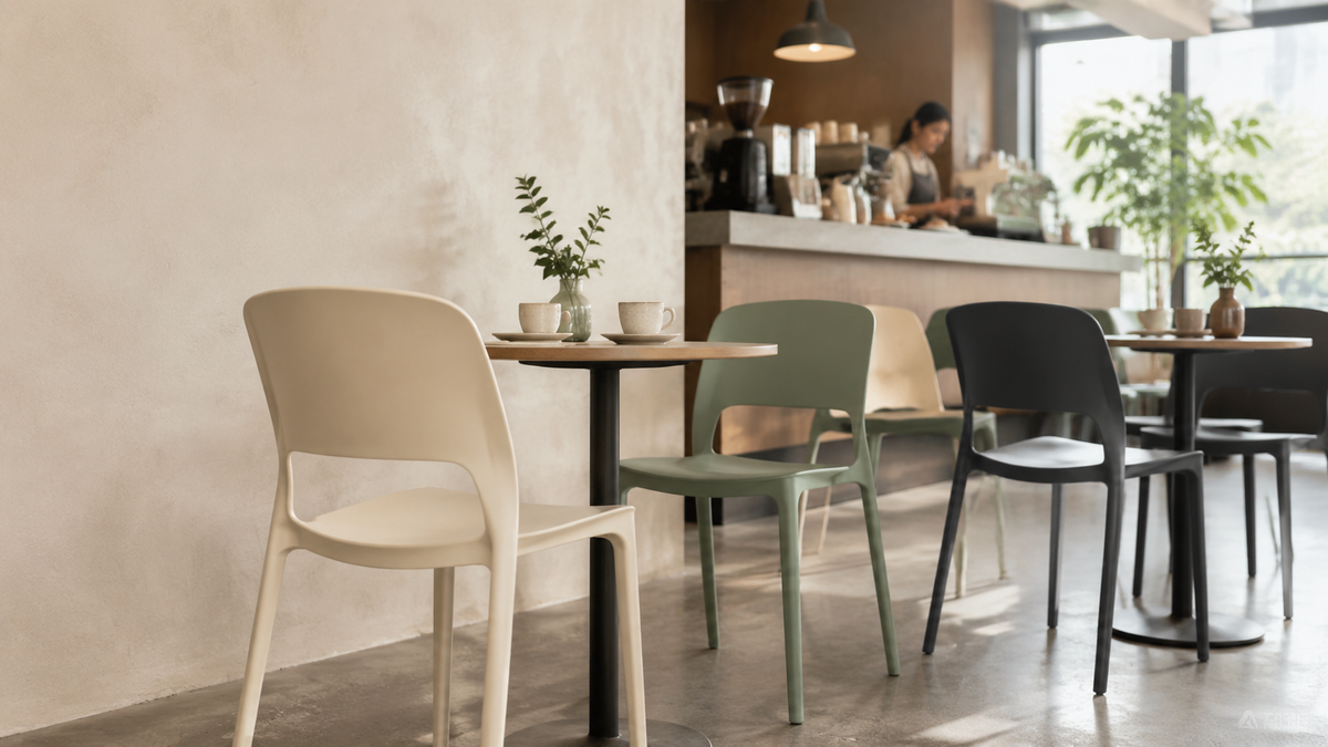 Polypropylene café chairs for modern café and casual dining interiors