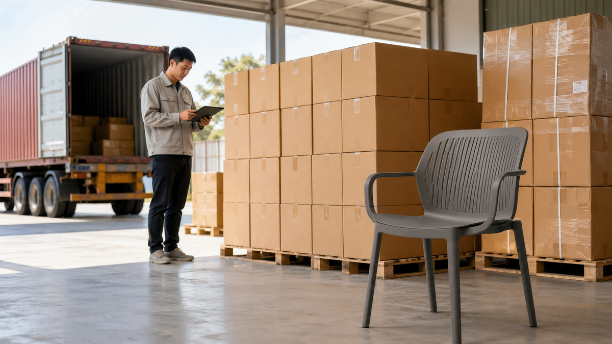 Bulk export preparation for polypropylene chair container orders