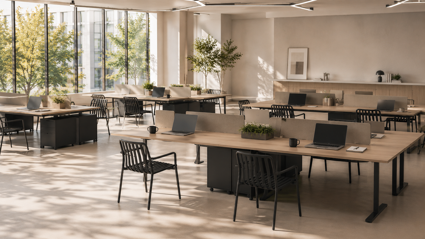 Open-Plan Workspace – Collaborative Setting with [