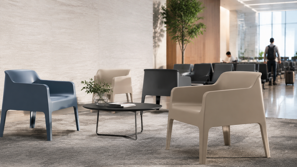Polypropylene chairs for public waiting areas and breakout spaces