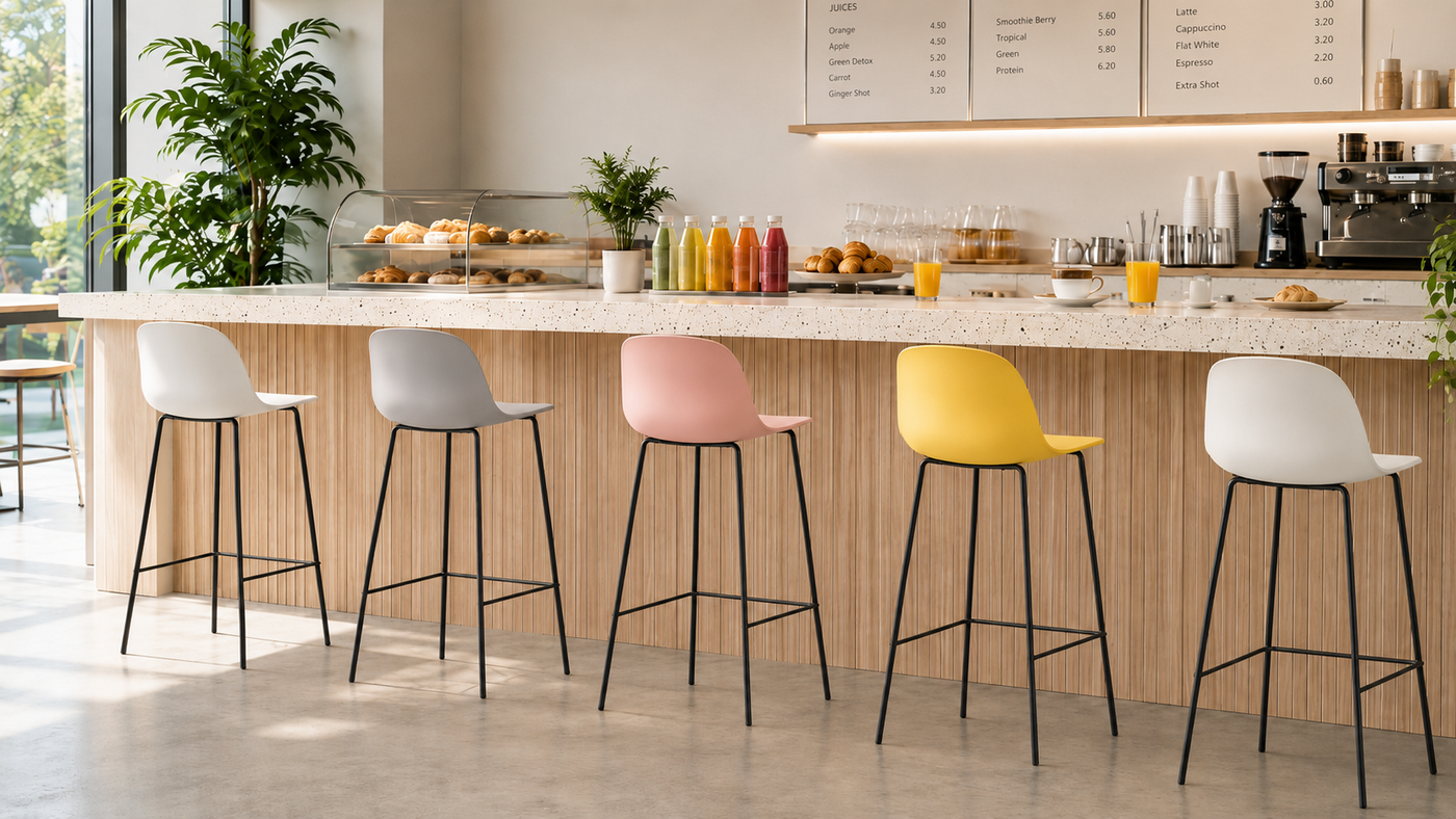 Café Counter – Multicolor Bar Seating with [