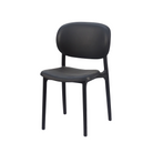 PP side chair with separate seat and back panels in Black for communal dining PC-103