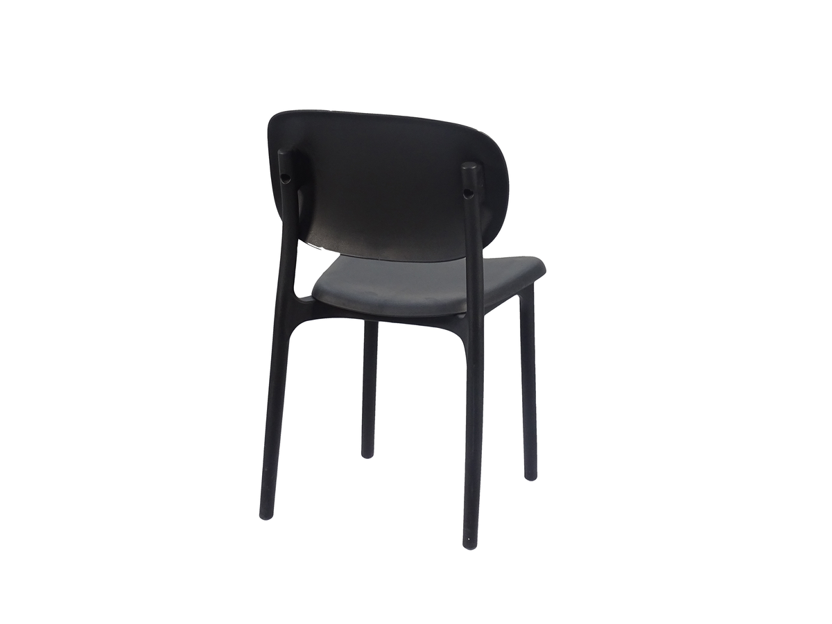 P side chair with an open lower back and twin back supports in Black PC-103