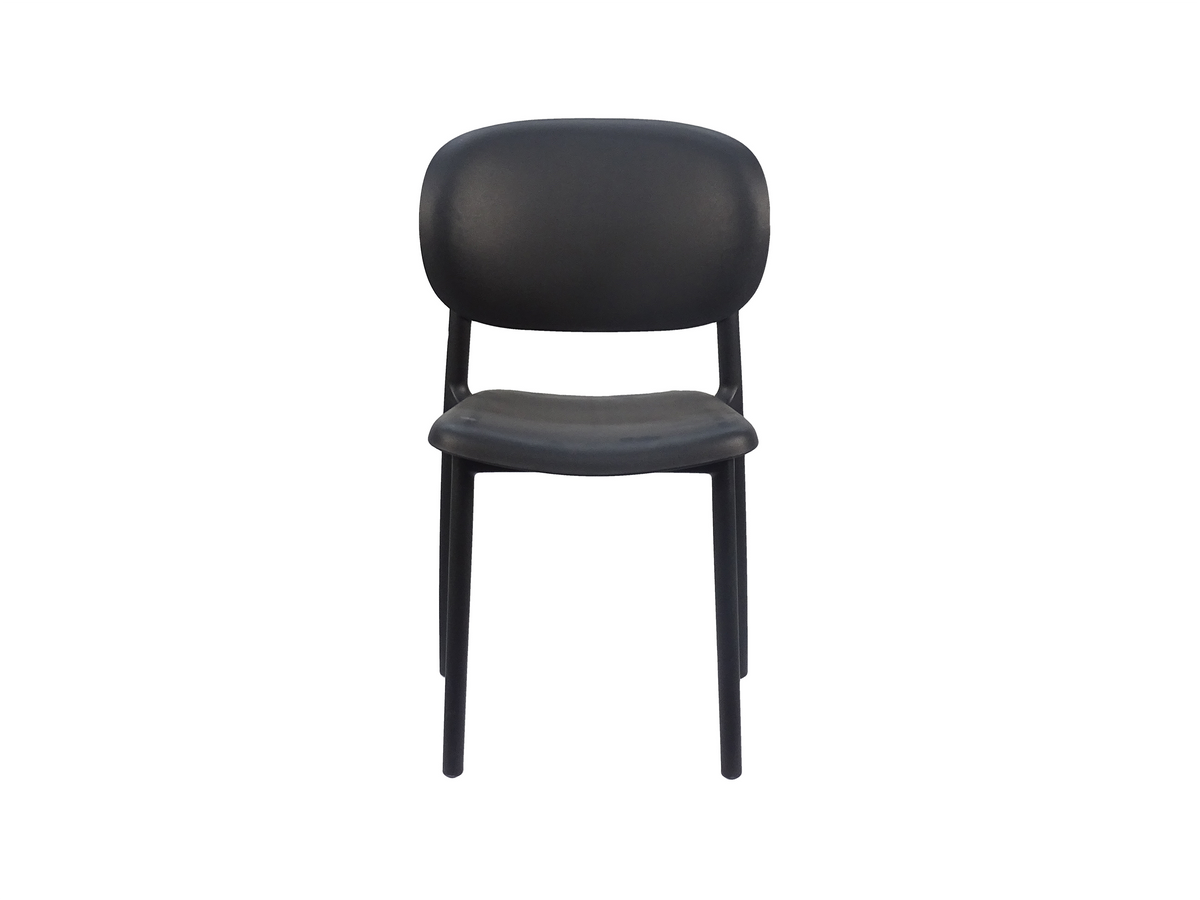 PP side chair with a 480 mm wide rounded back panel in Black, GEYA Seating PC-103
