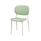 PP side chair with a rounded back panel in Sage green and warm white, GEYA Seating PC-103