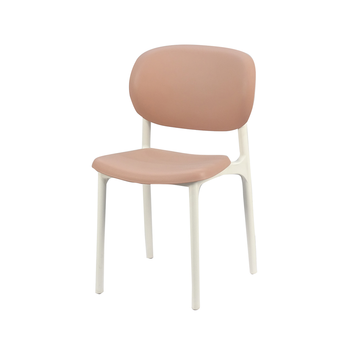 PP side chair with radiused back corners in Terracotta and warm white PC-103